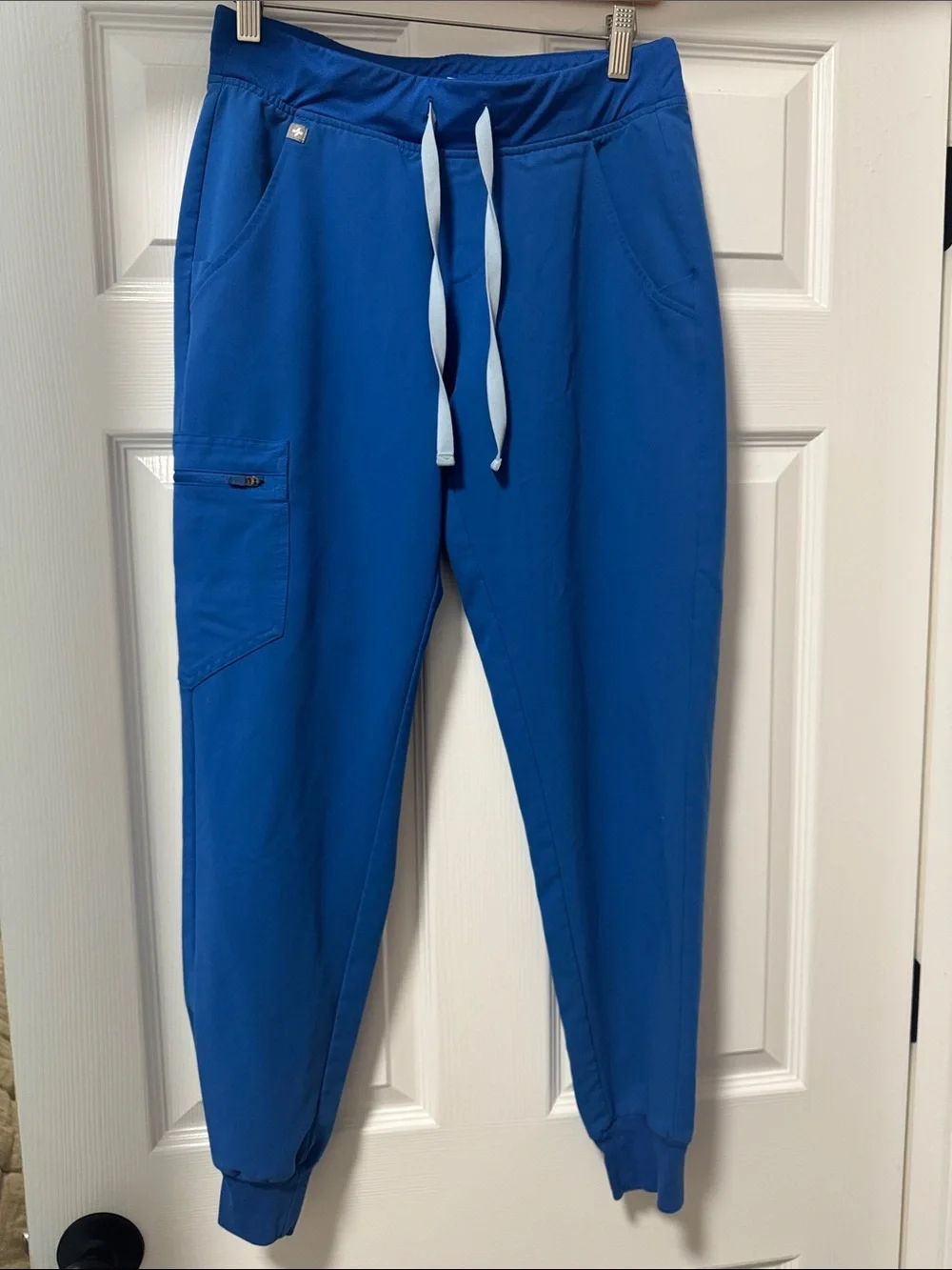 Figs royal blue Zamora Jogger Pants with Drawstring Waist sz small